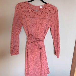 Eyelet coral dress